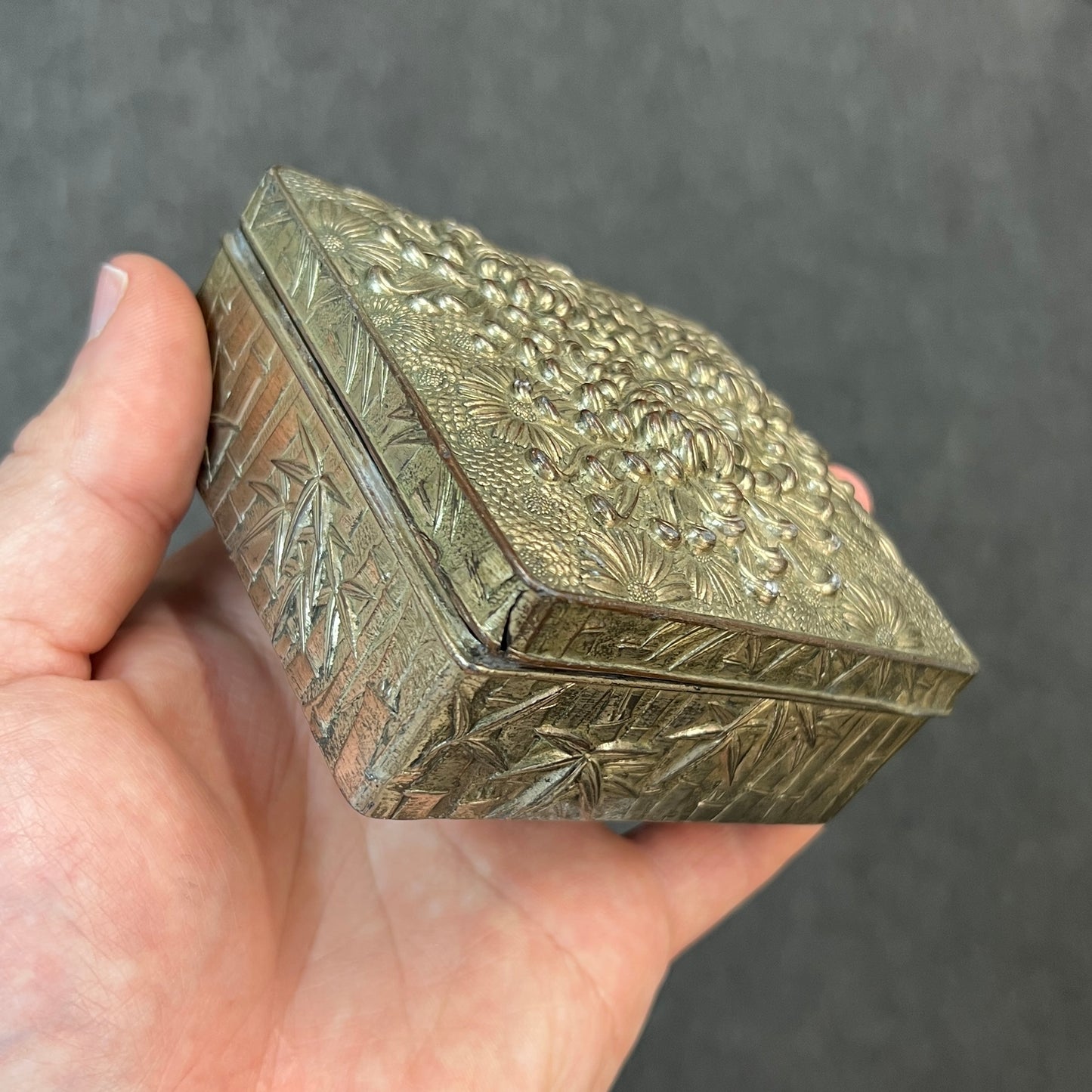 Vintage Japanese Lotus Flower + Bamboo Design Box