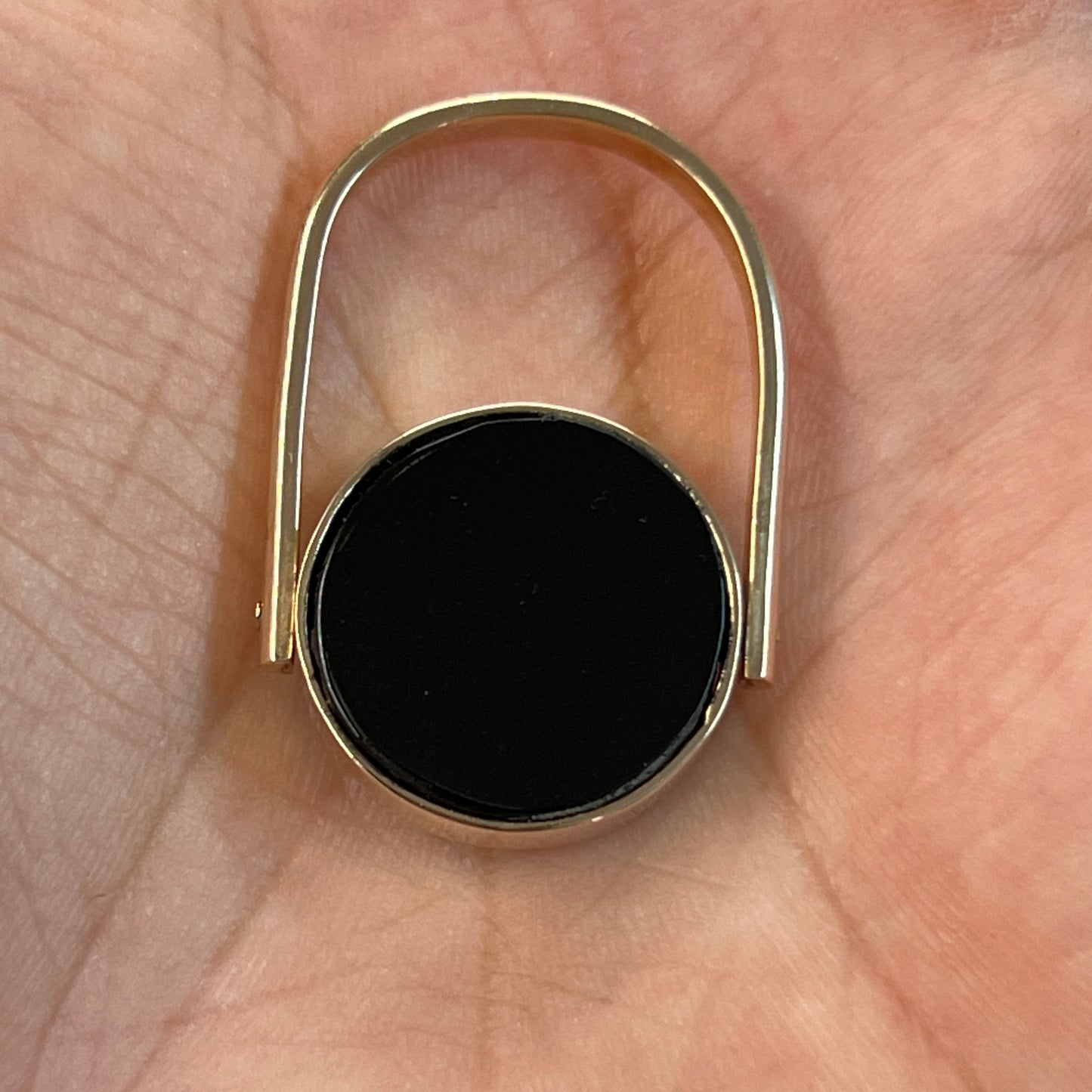 Antique Venetian Micro Mosaic + Black Onyx + 10ct Yellow Gold Flipper Signet Ring - Sz. 9