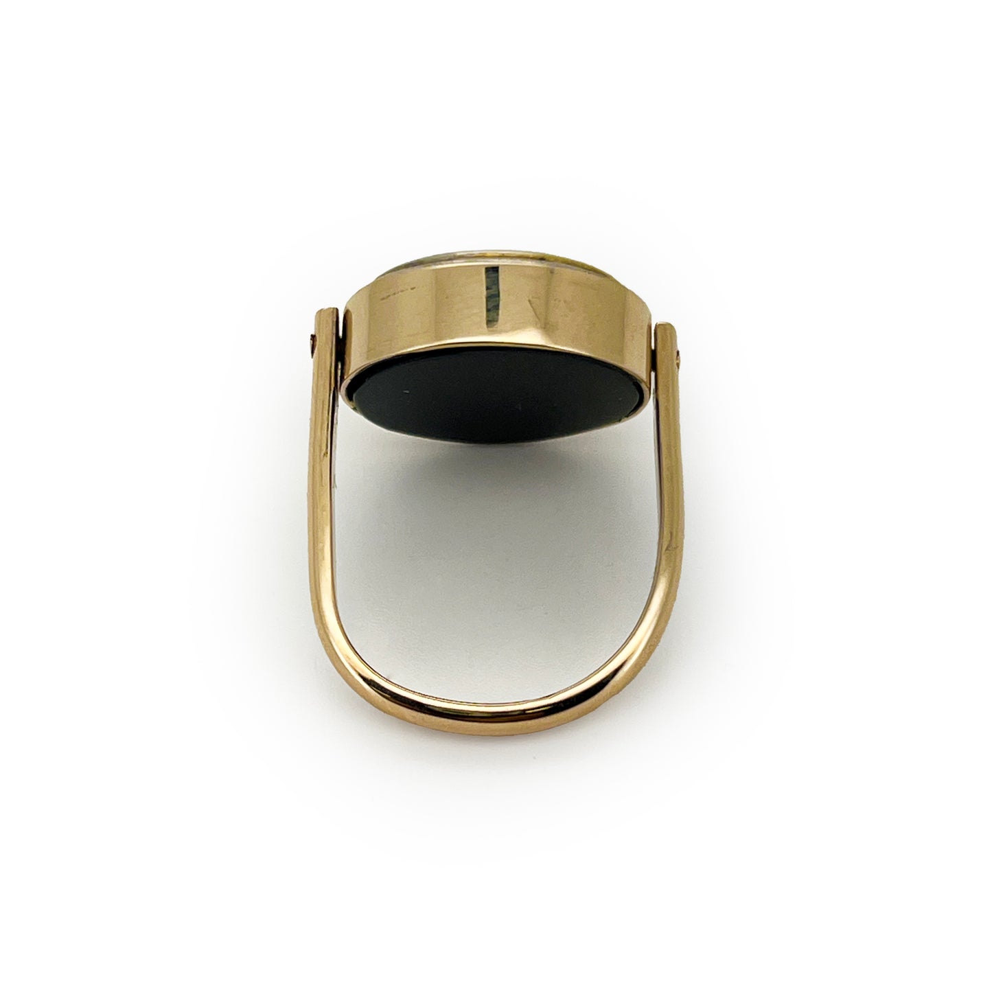 Antique Venetian Micro Mosaic + Black Onyx + 10ct Yellow Gold Flipper Signet Ring - Sz. 9