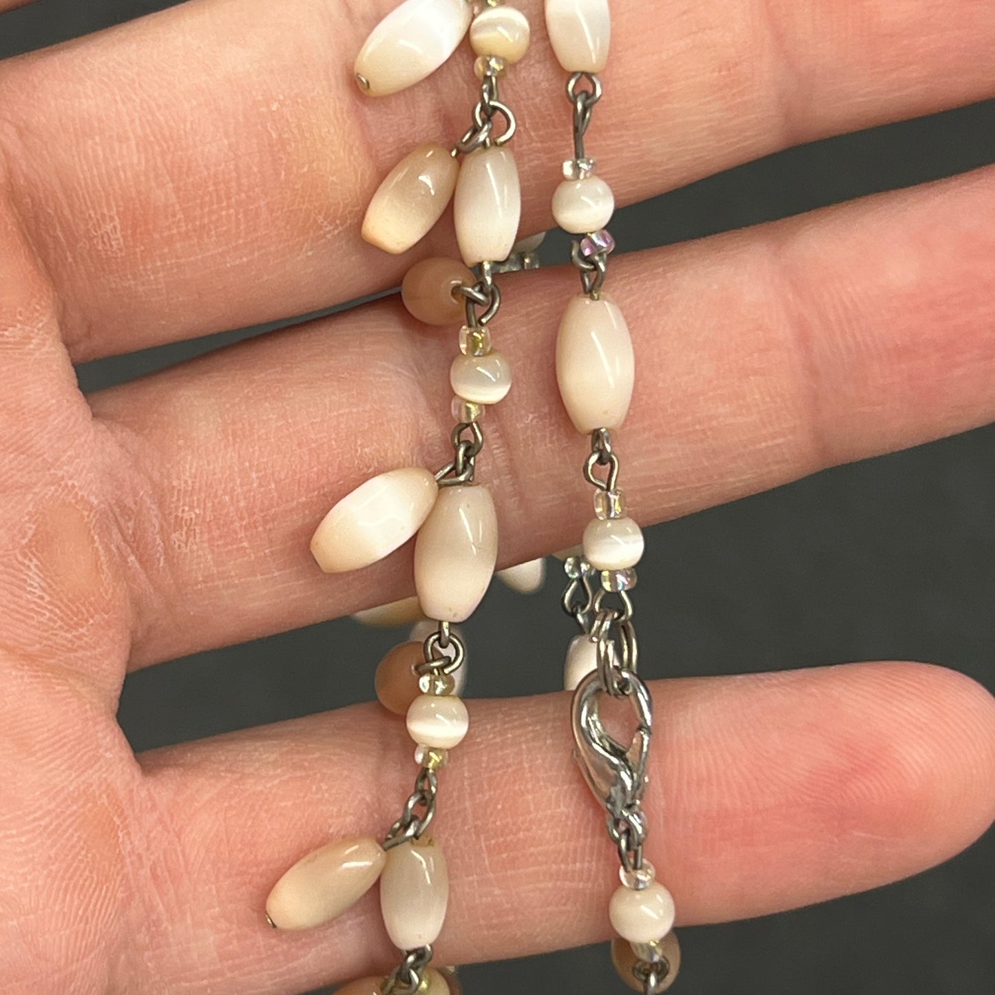Vintage Mother of Pearl Cleopatra Necklace - 15.5"L