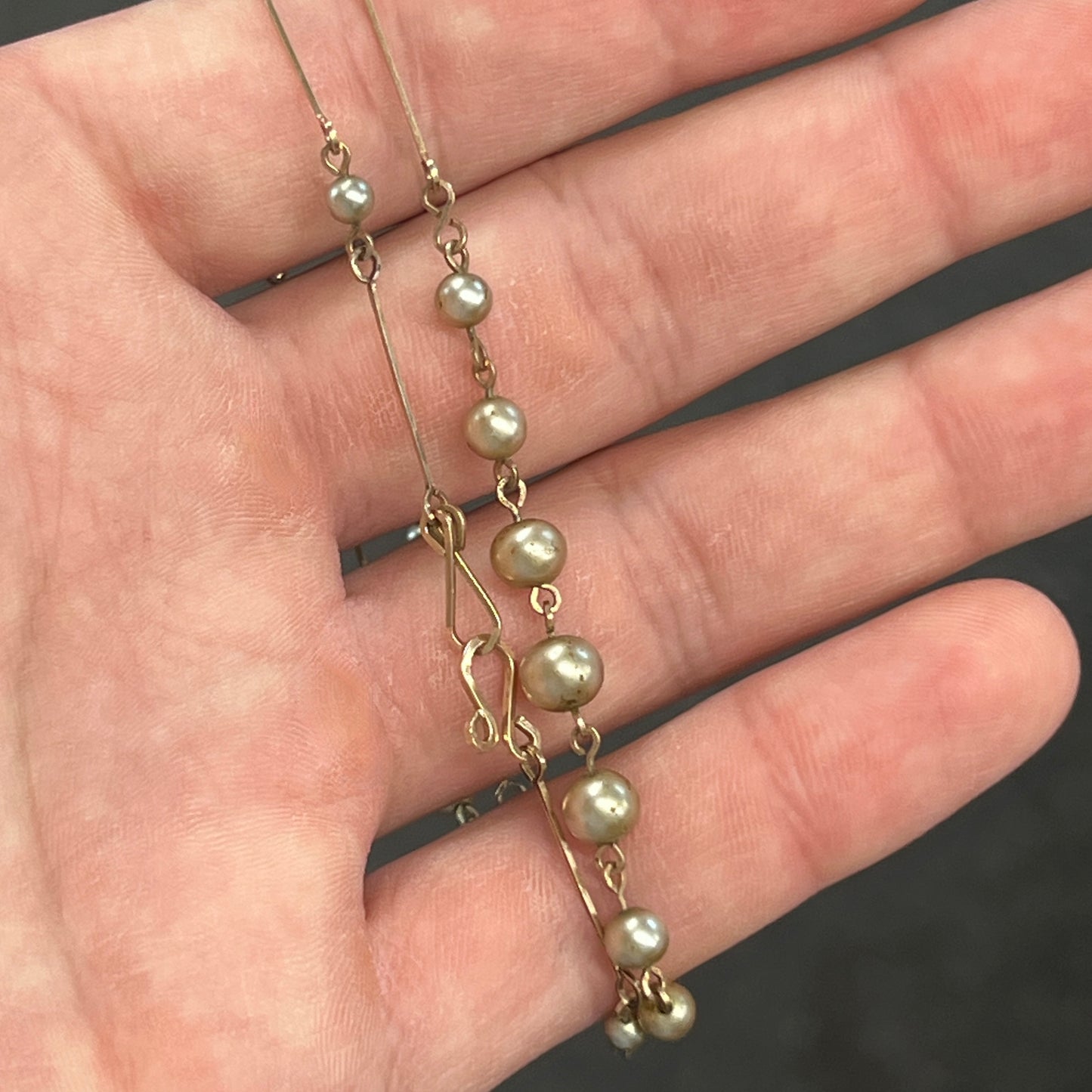 Vintage Graduated Faux Pearl Necklace - 17"L