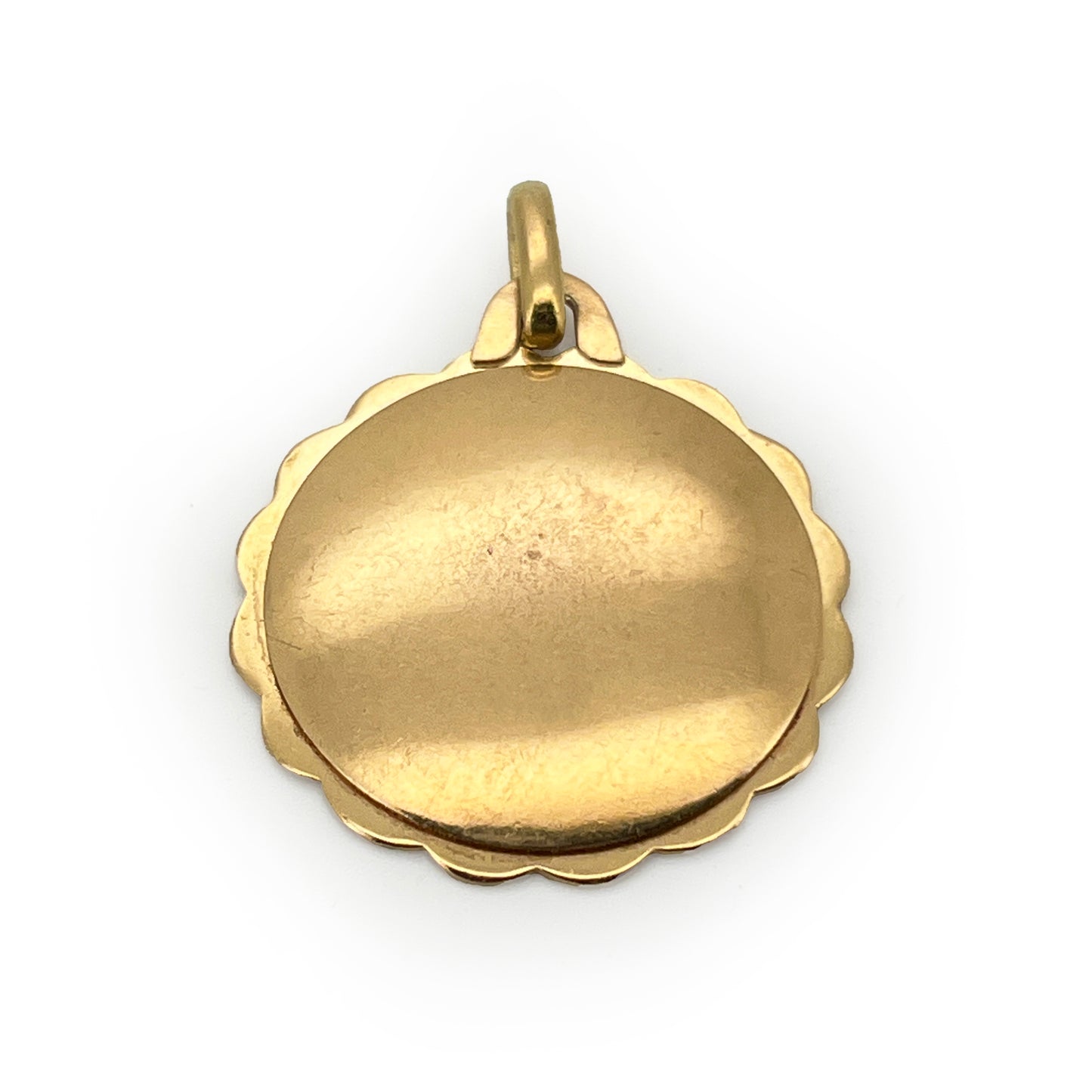 Antique Art Deco Ruby + 18k Yellow Gold Augis Love Token Pendant