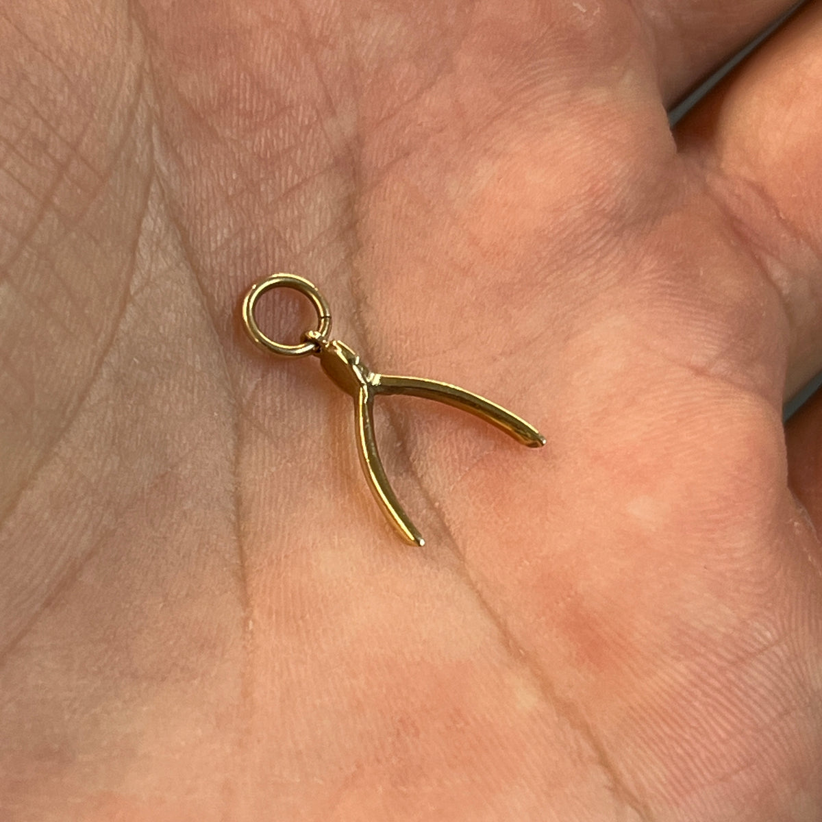 Vintage 9k Yellow Gold Wishbone Charm