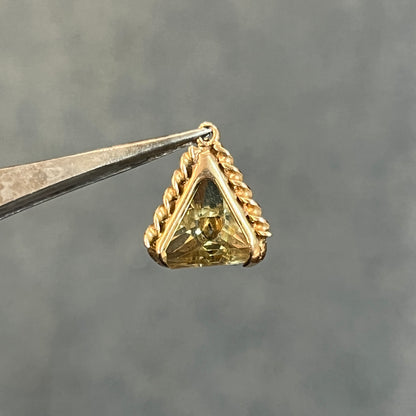 Vintage Citrine Pyramid + 9k Yellow Gold Watch Fob Pendant