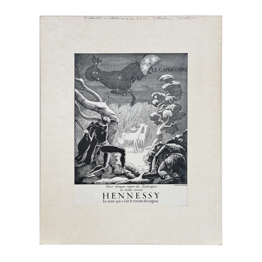 Vintage Hennessey Le Capricorne Capricorn Zodiac Advertisement Print