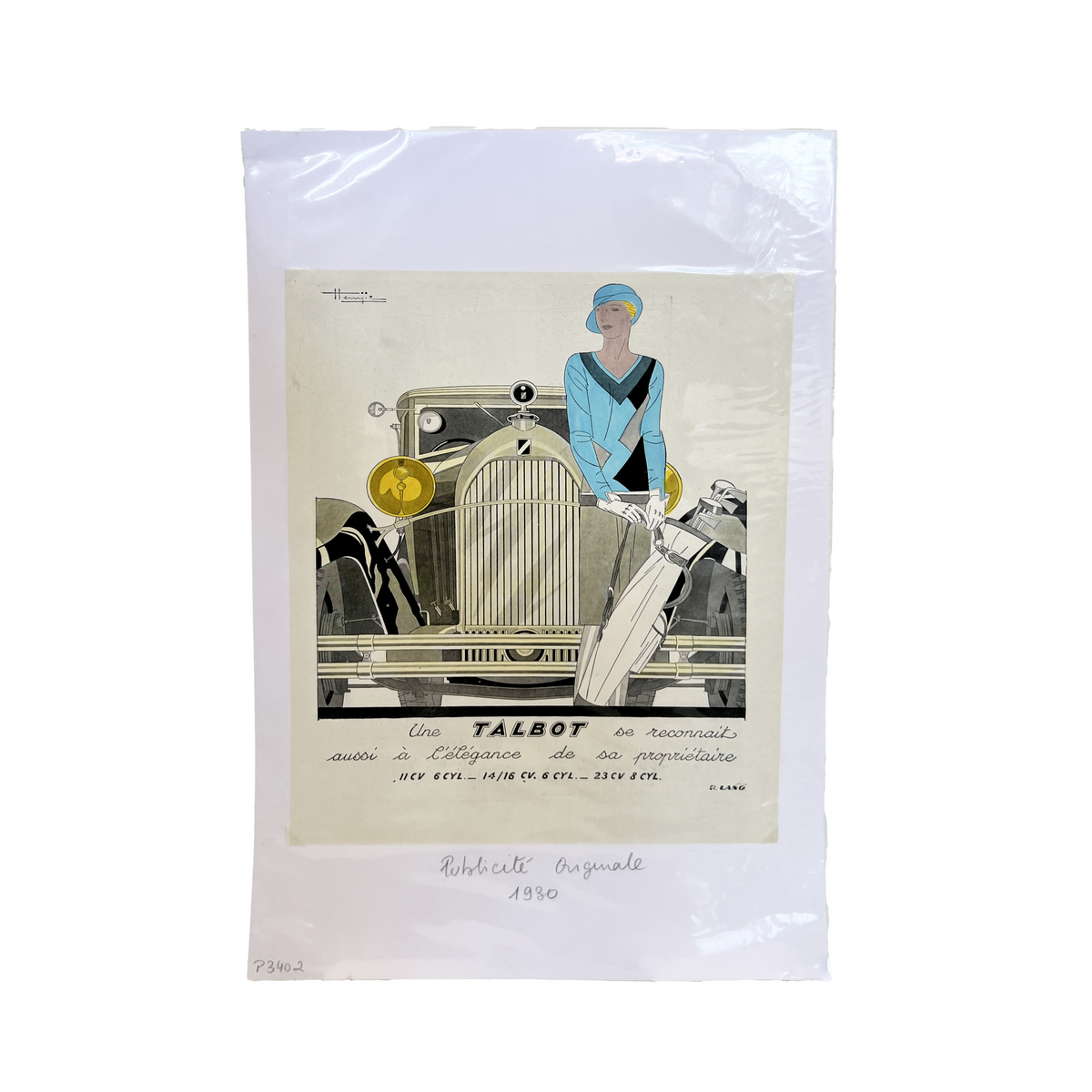 Vintage Talbot Car Advertisement Print