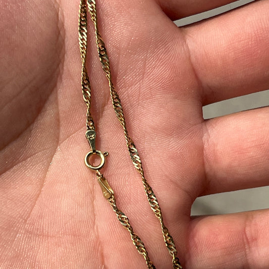 Estate 14k Green Gold Twisted Chain Necklace - 19"L