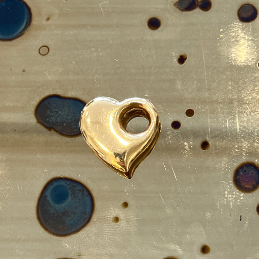 Estate 14k Yellow Gold Puffy Heart Charm