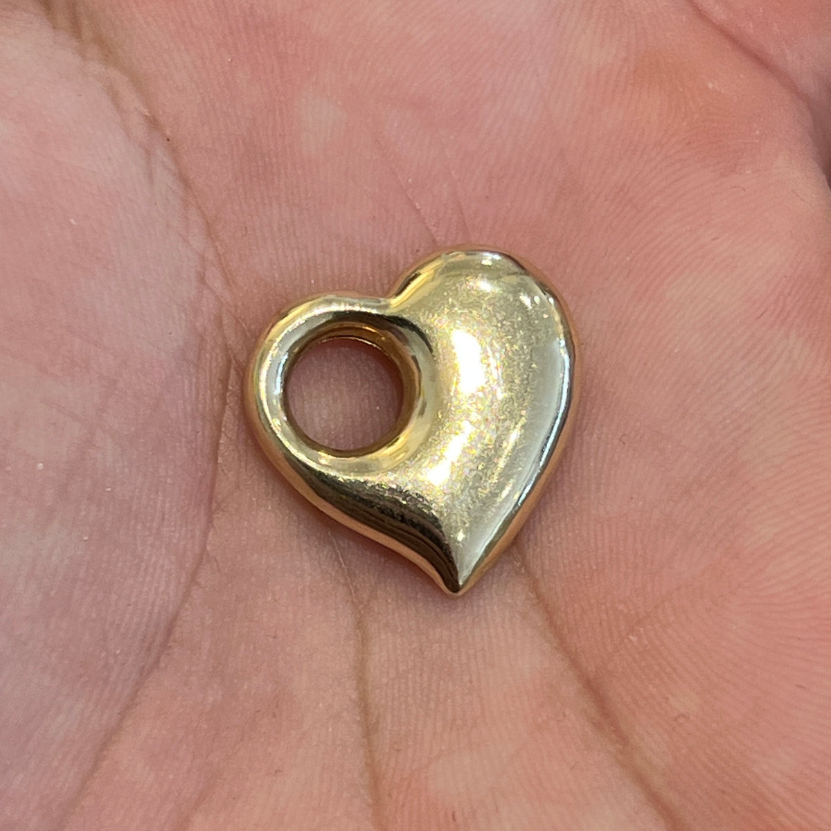 Estate 14k Yellow Gold Puffy Heart Charm