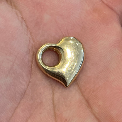 Estate 14k Yellow Gold Puffy Heart Charm