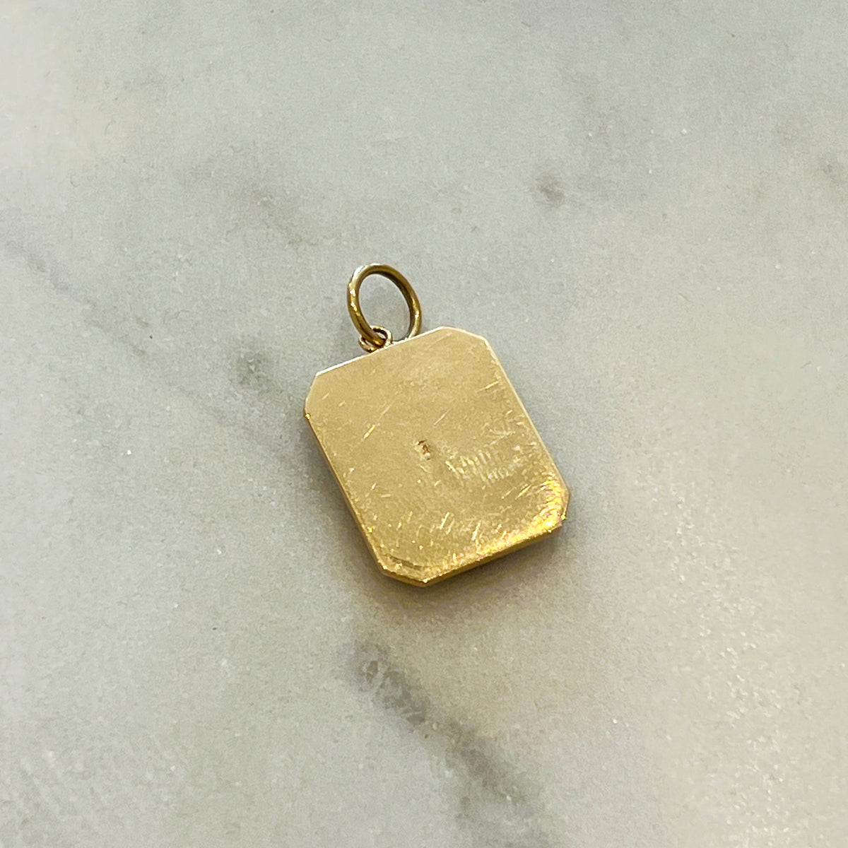 Estate Emerald + 14k Yellow Gold Plaque Pendant