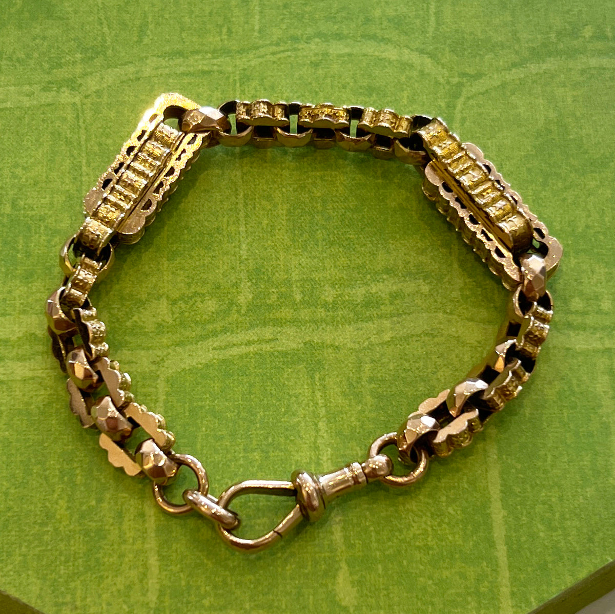 Antique Victorian 9ct. Rose Gold Albert Chain Bracelet - 8.75"L