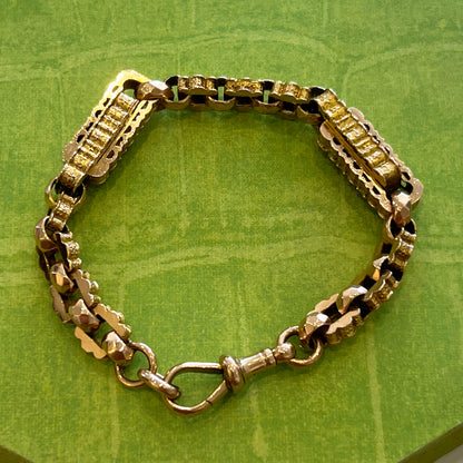Antique Victorian 9ct. Rose Gold Albert Chain Bracelet - 8.75"L
