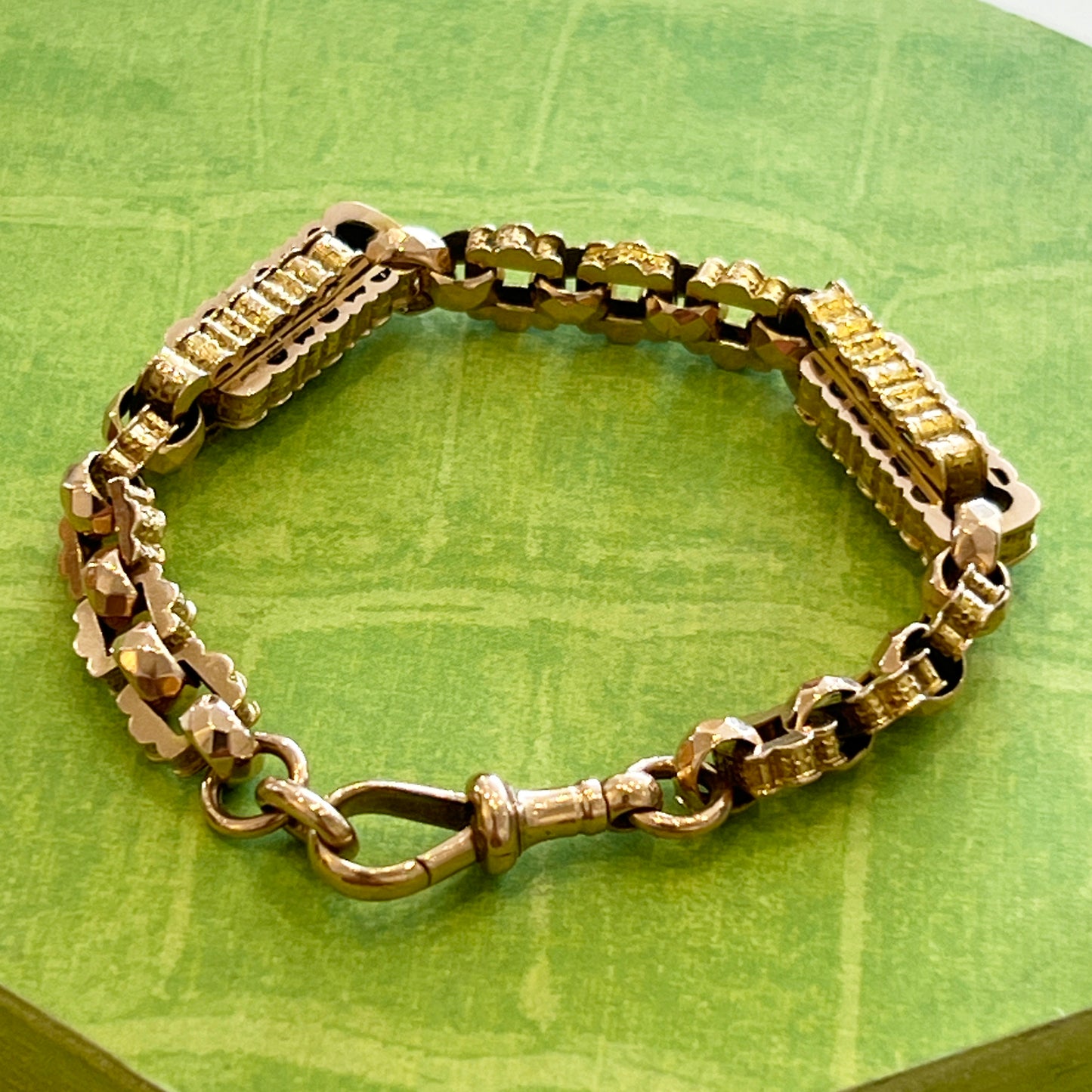 Antique Victorian 9ct. Rose Gold Albert Chain Bracelet - 8.75"L