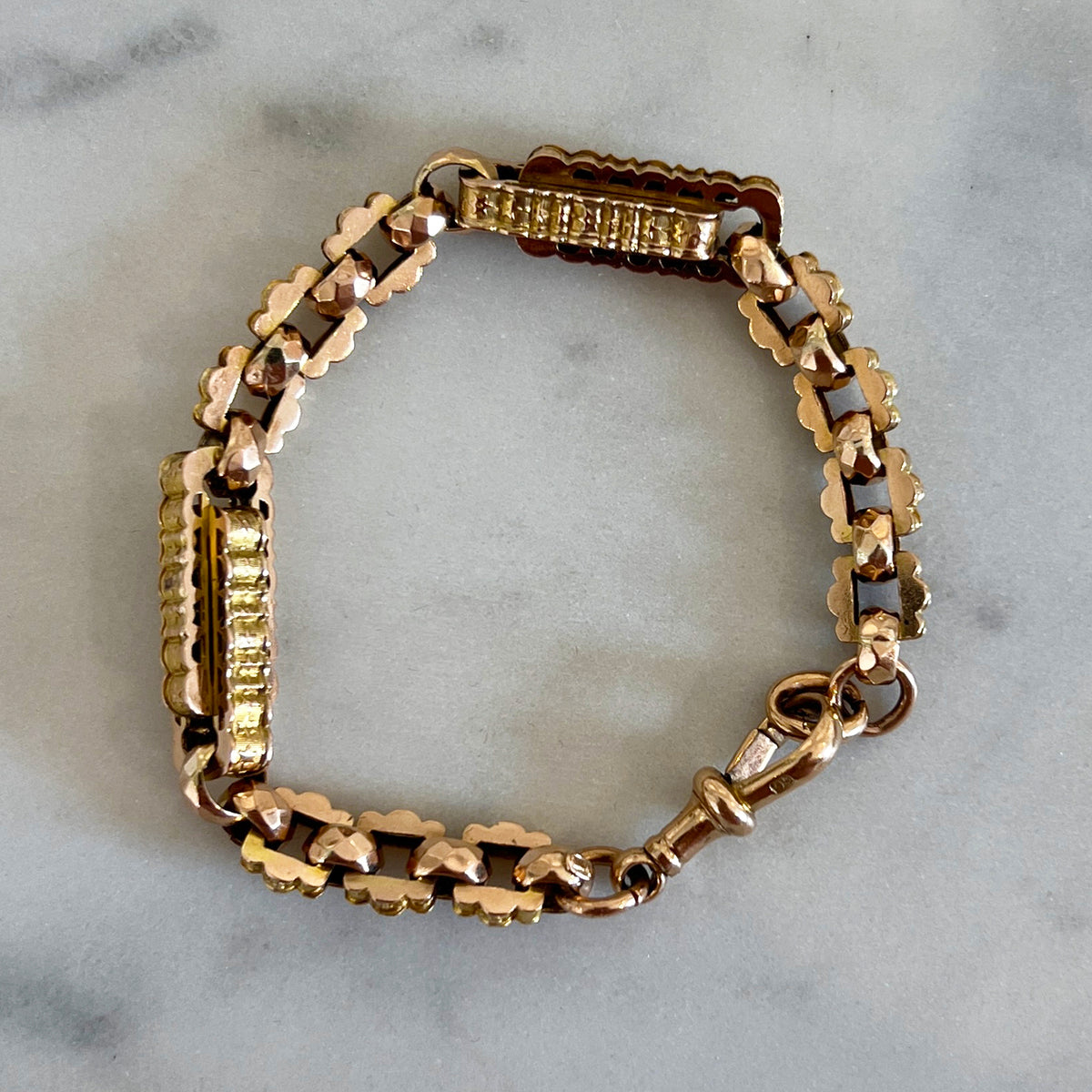 Antique Victorian 9ct. Rose Gold Albert Chain Bracelet - 8.75"L