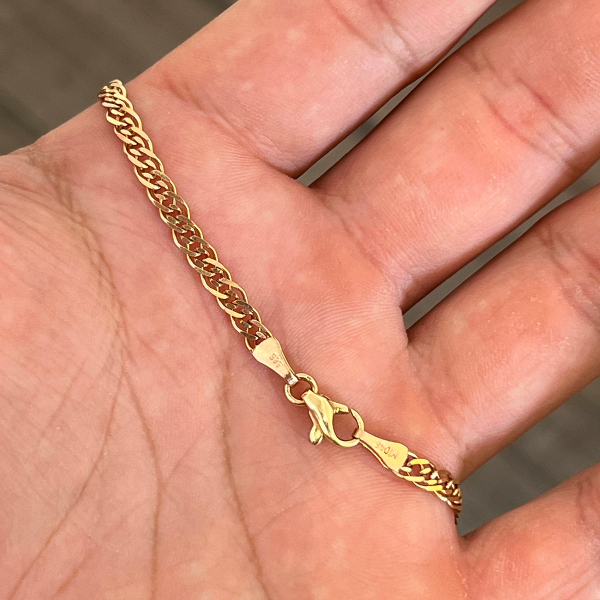 Estate 14k Rose Gold Interlinked Chain Bracelet - 7.5"L