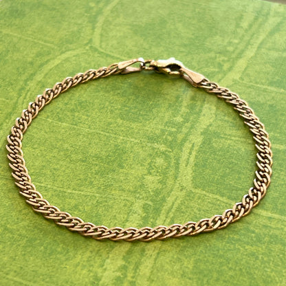 Estate 14k Rose Gold Interlinked Chain Bracelet - 7.5"L