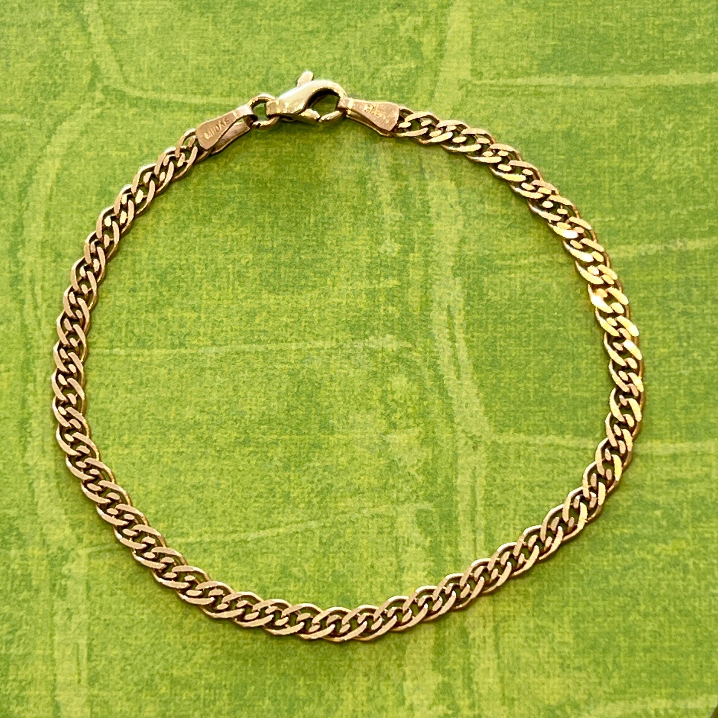 Estate 14k Rose Gold Interlinked Chain Bracelet - 7.5"L