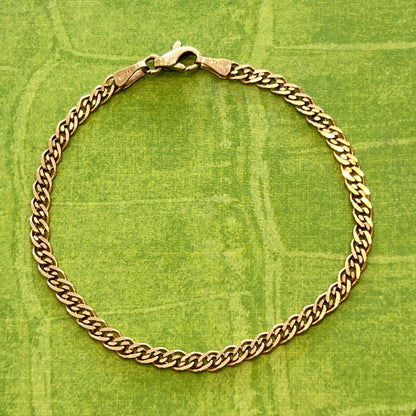 Estate 14k Rose Gold Interlinked Chain Bracelet - 7.5"L