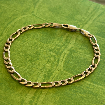 Vintage Figaro 14k Yellow Gold Bracelet - 7.25"L
