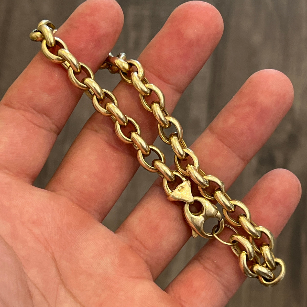 Vintage Oval Rolo 14k Yellow Gold Bracelet/Anklet - 10.25"L