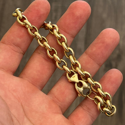 Vintage Oval Rolo 14k Yellow Gold Bracelet/Anklet - 10.25"L