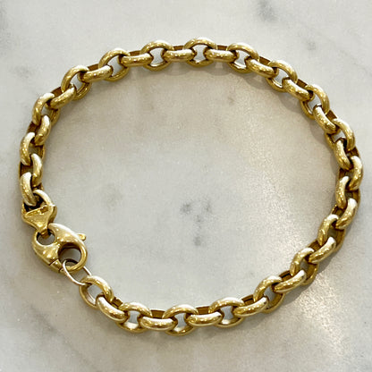 Vintage Oval Rolo 14k Yellow Gold Bracelet/Anklet - 10.25"L