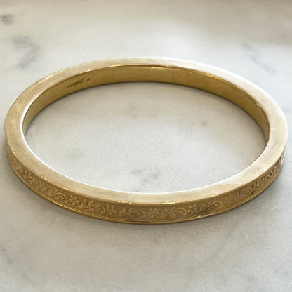 Vintage 9k Gold Edwardian Style Arm Bangle