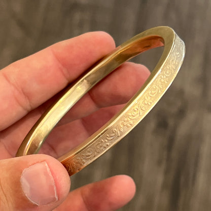 Vintage 9k Gold Edwardian Style Arm Bangle