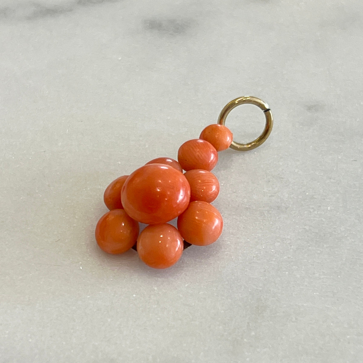 Antique Victorian 9ct Rose Gold + Coral Pendant