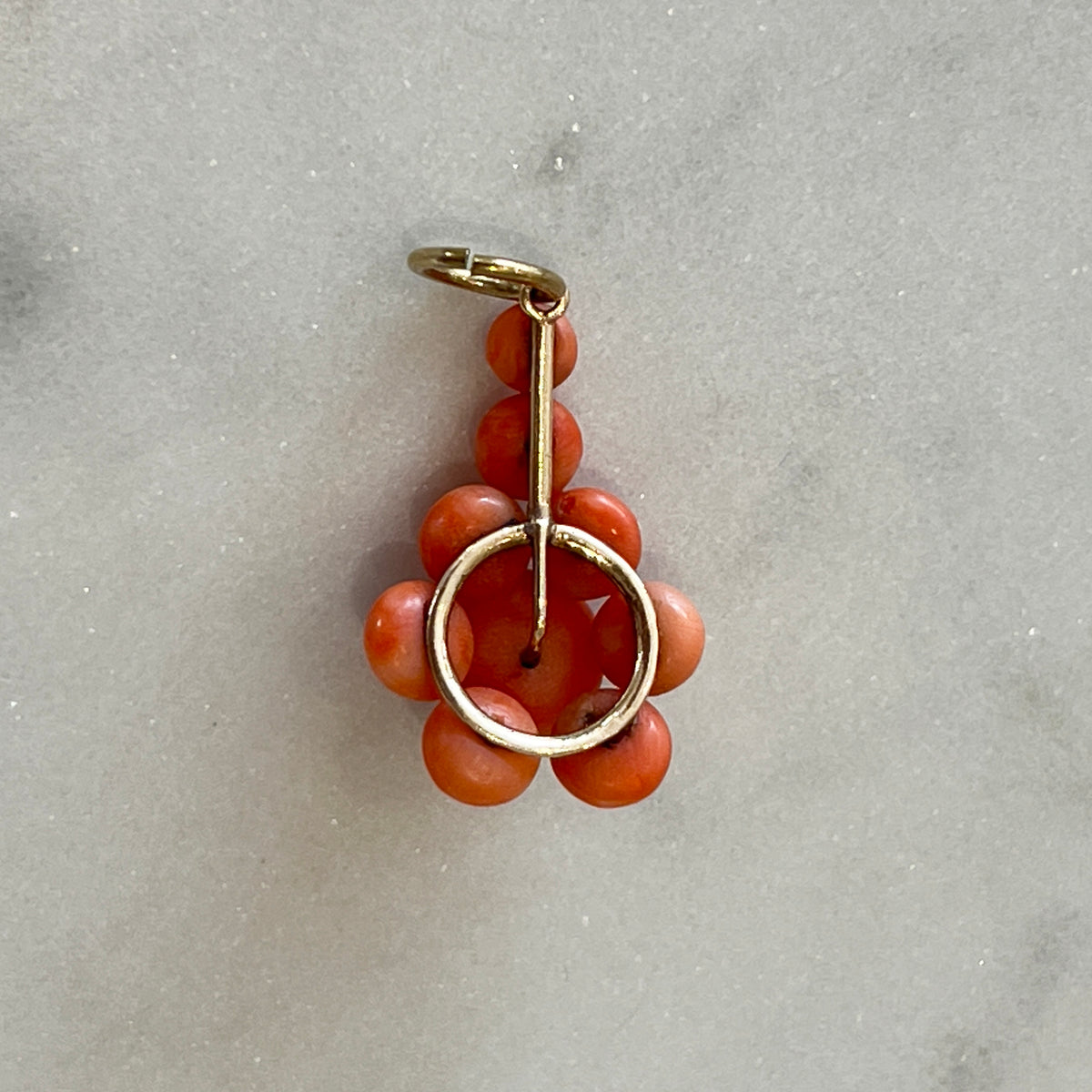 Antique Victorian 9ct Rose Gold + Coral Pendant