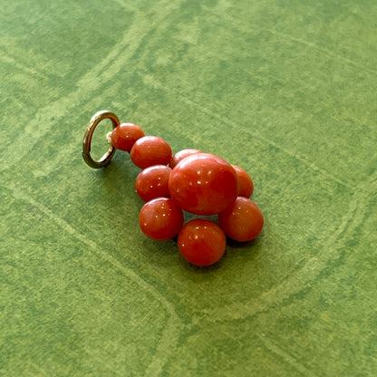 Antique Victorian 9ct Rose Gold + Coral Pendant