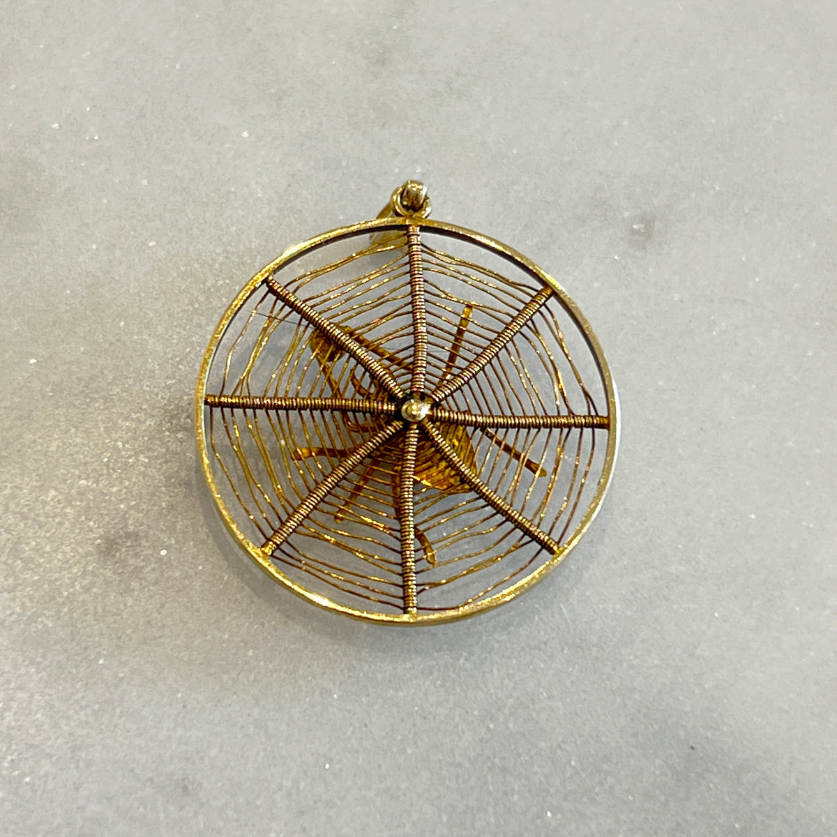 Vintage Ruby + 18k Yellow Gold Spider Pendant