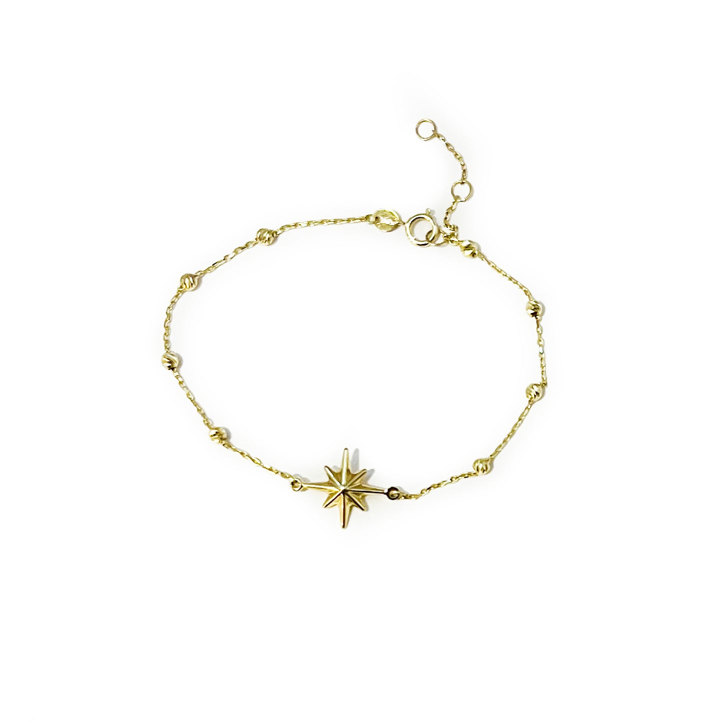 Estate Star Station 10k Yellow Gold Bracelet - 7.5"L