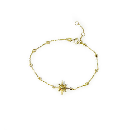 Estate Star Station 10k Yellow Gold Bracelet - 7.5"L