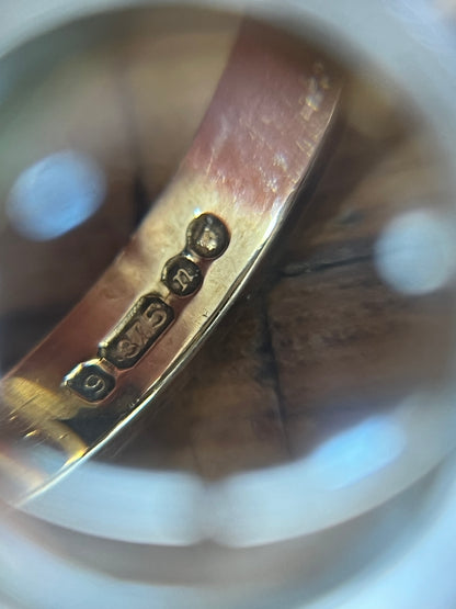 Vintage Jumbo Smoky Topaz + 9ct Yellow Gold Cocktail Ring - Sz. 6