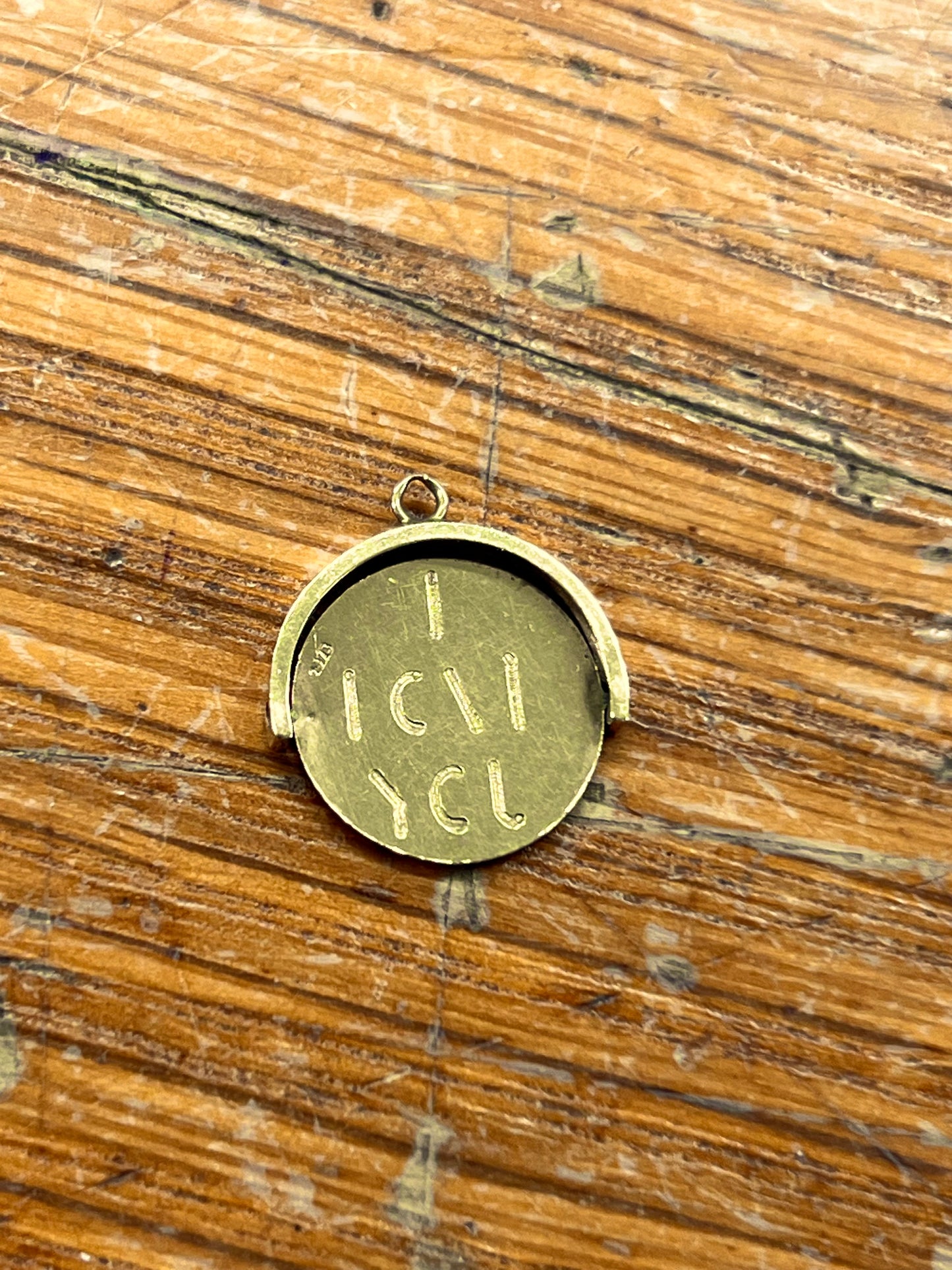 Vintage 9ct Yellow "I LOVE YOU" Spinner Charm