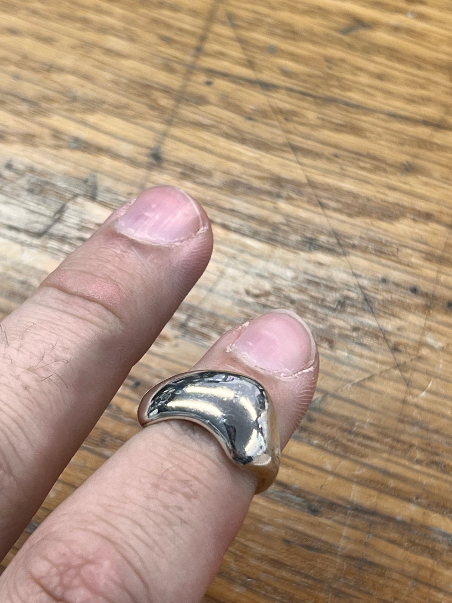 Estate Sterling Silver Abstract Ring - Sz. 5.75