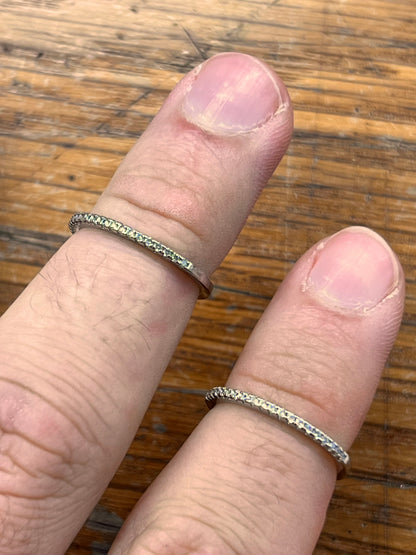 Estate Zirconia + Sterling Silver Half Eternity Band - Sz. 6.75