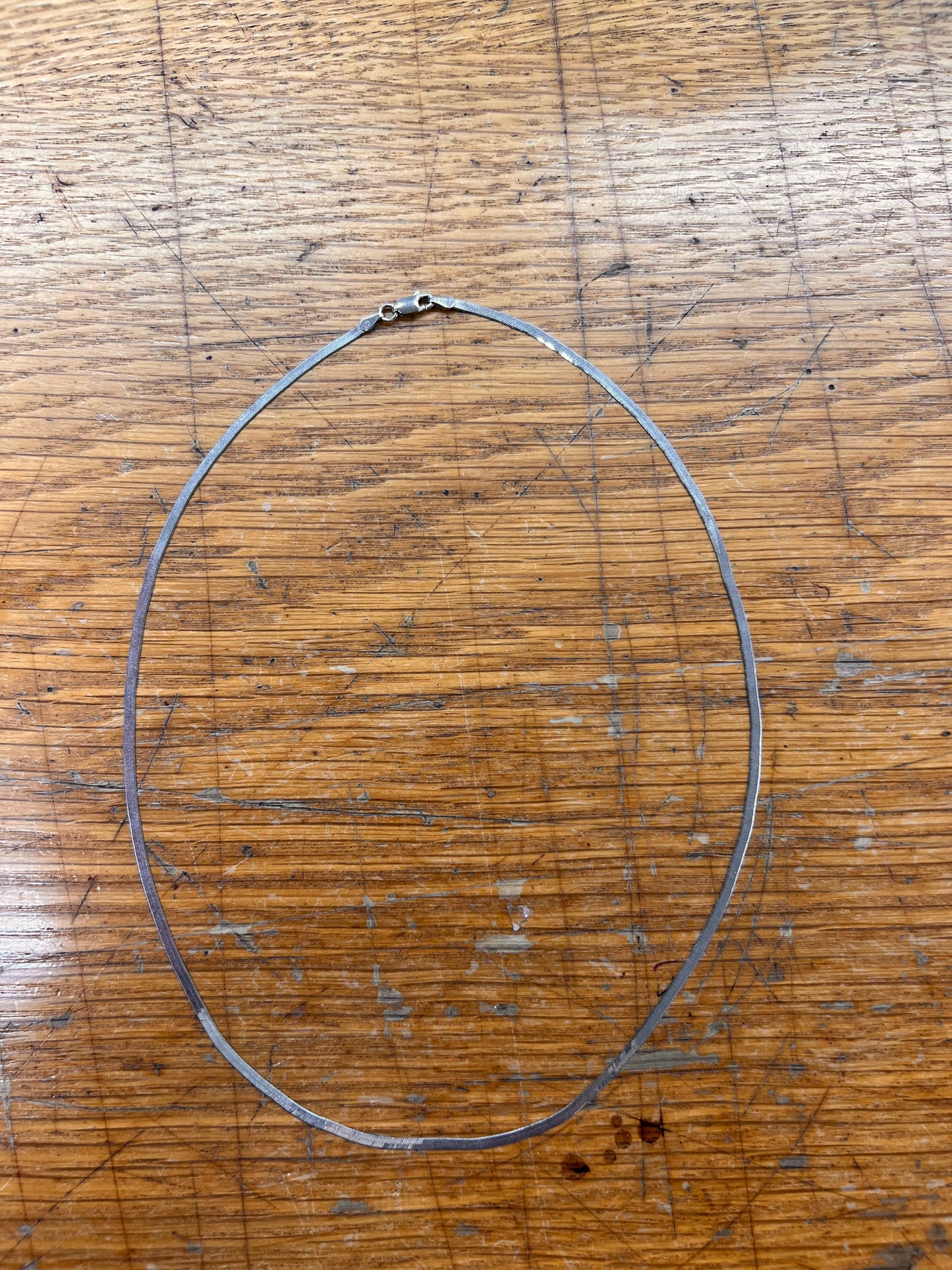 Estate Sterling Silver Fancy Herringbone Chain Necklace - 20"L