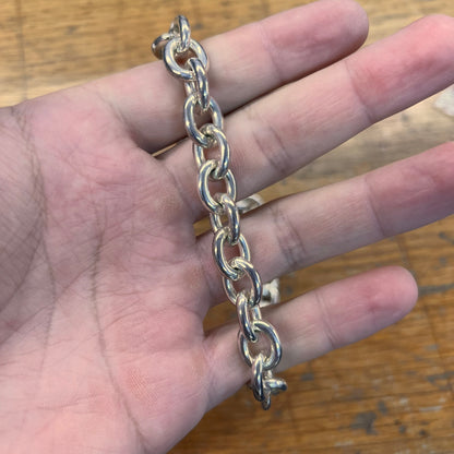 Estate Sterling Silver Heavy Round Chain Necklace - 16.75"L