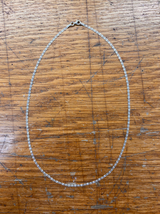 Estate Sterling Silver Fancy Gucci Link Chain Necklace - 18"L