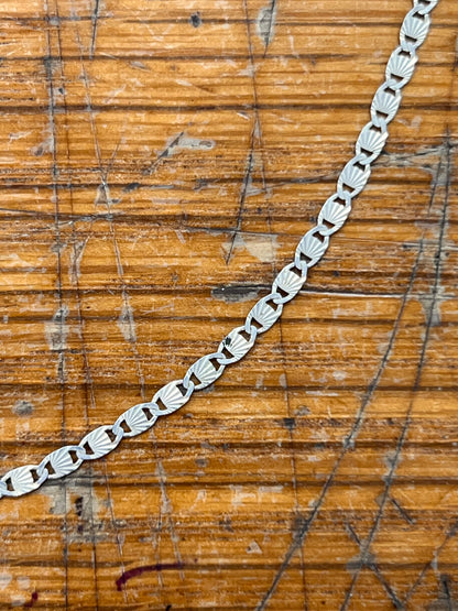 Estate Sterling Silver Fancy Gucci Link Chain Necklace - 18"L