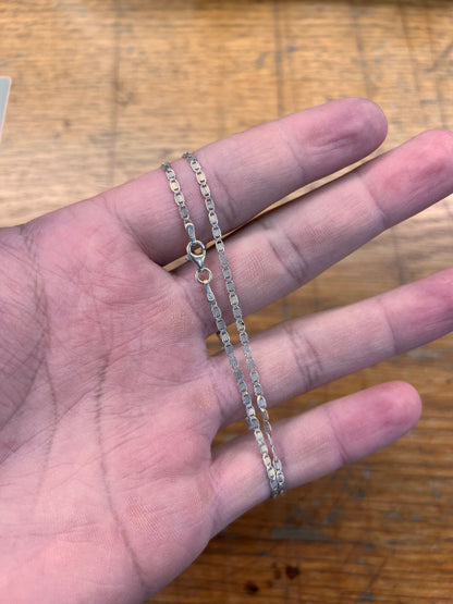 Estate Sterling Silver Fancy Gucci Link Chain Necklace - 18"L