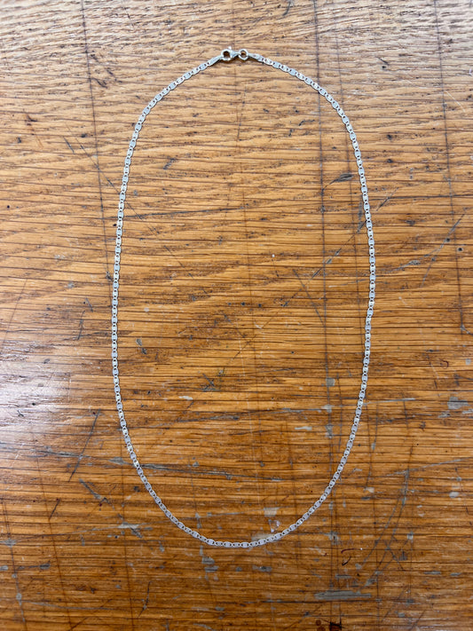 Estate Sterling Silver Fancy Gucci Link Chain Necklace - 20"L