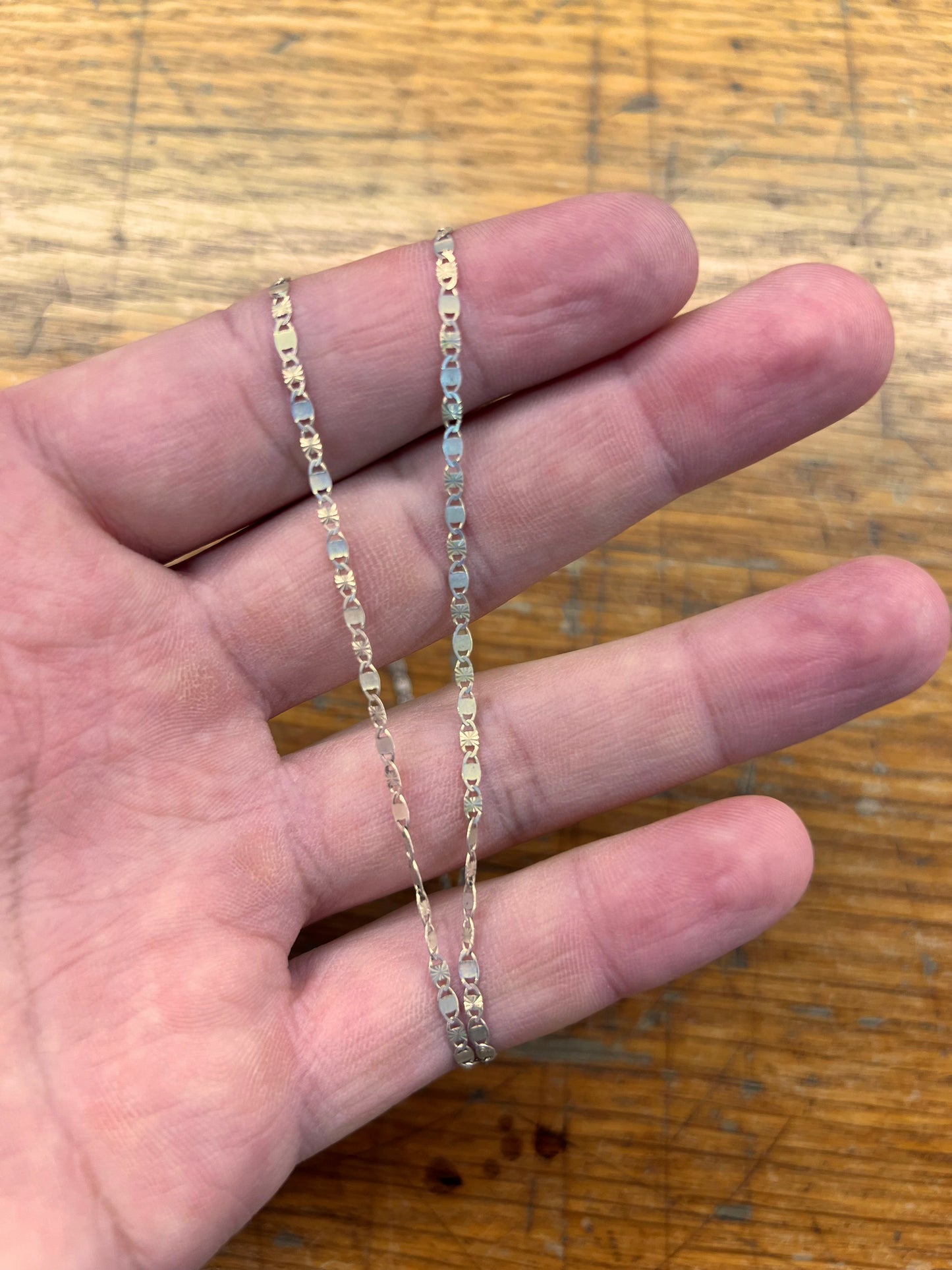 Estate Sterling Silver Fancy Gucci Link Chain Necklace - 20"L