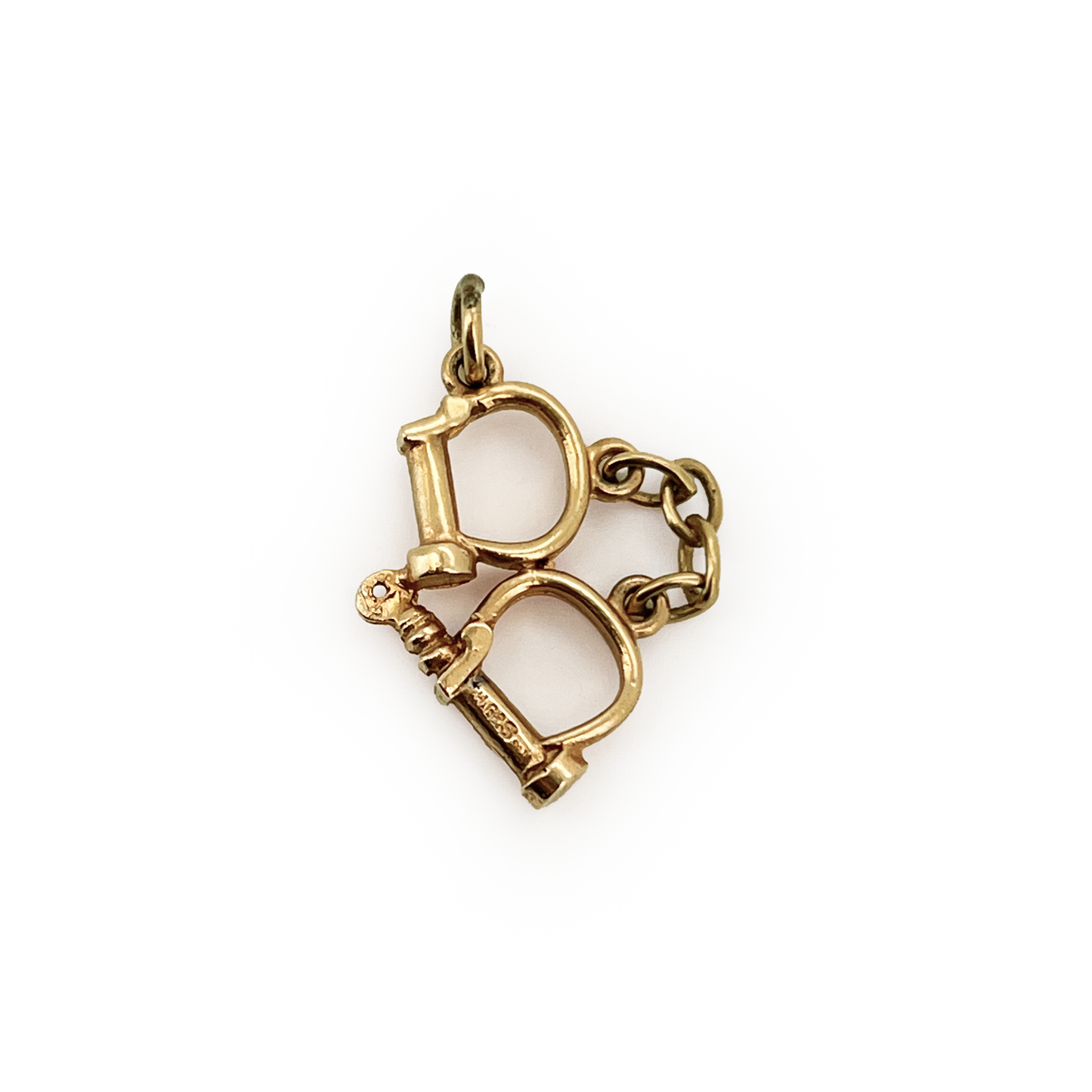 Vintage 9ct Yellow Gold Handcuffs Charm