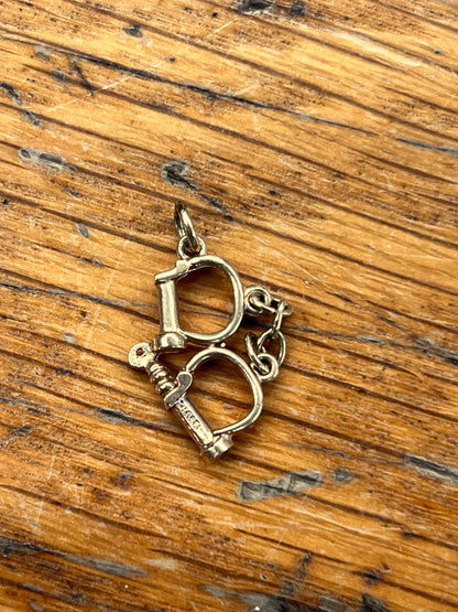 Vintage 9ct Yellow Gold Handcuffs Charm