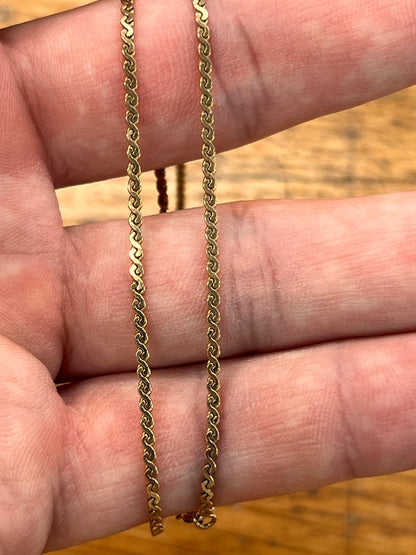Vintage 9ct Yellow Gold S-Link Chain - 16"L