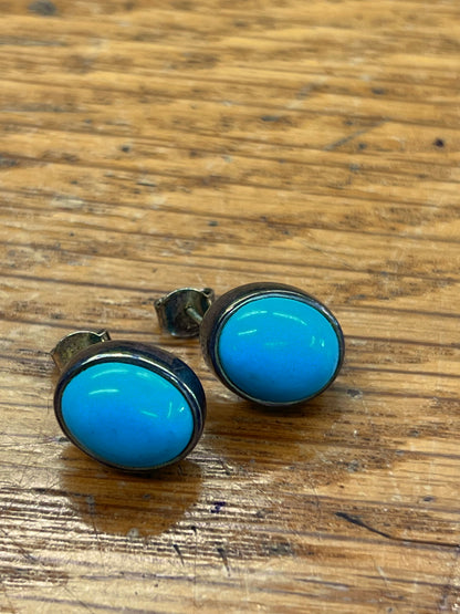 Vintage Turquoise + Sterling Silver Earrings
